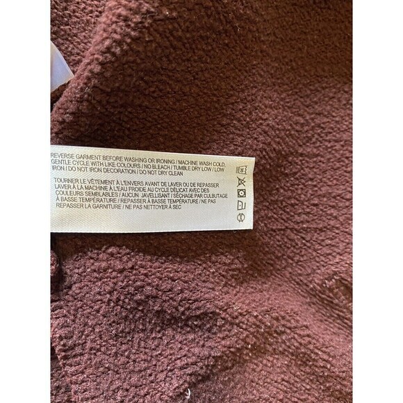 Roots Hoodie Womens Size Small Canada Full Zip Maroon Sweatshirt Front Pocket - Picture 7 of 9